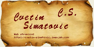 Cvetin Simatović vizit kartica